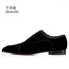 Casual Shoes Classic Design Men Black Velvet Lace-up Prom Wedding Performance Dress Handmade For