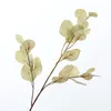 Dekorative Blumen künstliche Pflanze 3D -Druck Eukalyptus Blatt Geld Blume Home Hochzeit Dekoration Topf grün