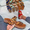 Женские сандалии квартиры модная платья леопардовые летние туфли тапочки.