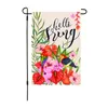 Courtyard bandiera del giardino di felice primavera Benvenuto Hello Spring Flower Bird Yard Flag Material di lino P304