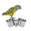 Other Bird Supplies Feeder Parrot Bowl Cup Bowlscage Water Hanging Birds Clamp Pet Dish Stainless Parakeet Feeding Cups Dishes Steel