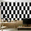 Fonds d'écran Ins Decor Black White Grid Wallpaper 3D imperméable PVC Salon Room Decoration Roll Project Wall Secals QZ152