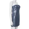 Sıradan Elbiseler 10 Dökme Ürün Toptan Lots Denim Yaz 2024 Seksi Y2K Straplez Fermuarı Bodycon Mini Elbise Sevimli Kadın Giyim K13223