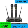 Микрофон Беспроводной микрофон Gmark X320FM UHF Профессиональный портативный портативный динамический караоке -микрофон регулируемый металлический корпус 80м звук прозрачно