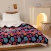 Couvertures couvertures en peluche beaux floraux pour un lit de canapé réversible décoratifs fleurs colorées confortables légères douces douces