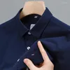 Camisas casuais da marca Casual Brand Cotton Shirt Cotton Lapel Bunid Pocket Slave curta 2024summer coreano Business Menswear Top