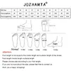 Chaussures décontractées Jozhamta Taille 32-42 Femmes Silver Mary Jane Real Leather Ballet Flats Low Talons Daily Spring 2024 Robe de bureau