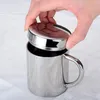 Tazze da 400 ml a doppio strato tazza in acciaio inossidabile per caffè tazza da viaggio da tè al latte con manico del coperchio