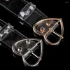 Belts Fashion Transparent Women Belt Clear Round Square Heart Pin Buckle Wide Waist Bands Ladies Waistband Invisible Punk