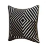 Kudde Black Pillows Geometric Case Decorative Cover för soffan 50x50 Moderna hemdekorationer