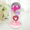 Fleurs décoratives Glass Rose Flower Gift Valentin Day Decor Cadeaux pour hommes Artisanat d'anniversaire éternel dans le dôme