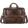 Wallets Double Zipper Leather Travel Briefcase Men Male Business Bag For 17 Inch Laptop Computer Trip On Wheels