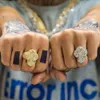 Iced Out Jewelry Mens VVS Moissanite Fashion Baguette Diamond Cross Design Ring Sterling Silver Custom Hip Hop Ring Moissanite