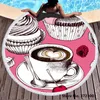 Towel Delicious Food Fruit Coffee Digital Printed Round Beach Microfiber Towels Roundie For Adults Serviette De Plage