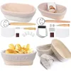 Bakningsverktyg Brödet Proofing Baskets Kit With Linen Insert Professional Basket Washable for Kitchen Home Bakery