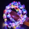 Decoratieve bloemen 7x kleurrijke stijlvolle LED -lichte bloemhoofdbanden feesten en evenementen licht draagbaar