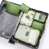 Förvaringspåsar 6st resor resväska arrangör bagageförpackning kuber för sko kläder väska