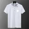 Summer Lapel Men's Brand kortärmad affär Casual Europe och USA på basen av 100% Cotton High-End Designer Letter Print Fashion Polo Shirt