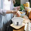Schalen Salat Edelstahlbecken Mischung Multifunktionskitchen Haushaltswäsche