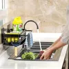 Küche Aufbewahrung 1pc Aluminium Spüle Abflussregal Regal Korb Organizer Zubehör Schwamm Wasserhahnhalter Seife Abflusser