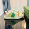 2024 Designer TTALY Tennis Chaussures Green Red Stripes Luxury Généhes en cuir Chaussures Classic Classic Butter Perforated Sneakers Size35-47