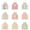 Rabbit Match Nettoyage Art Tabliers maison Cuisine mignon lapins de cuisine Cuisine Cook Wear Cotton Linn Adult Bibs 55x68cm 240325