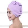 Handduk Kvinnor Hårtorkning av hatt Mikrofiber efter dusch Solid snabb torr superabsorption Turban Head Wrap Bathing Tools