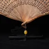 Dekoracyjne figurki | Birmese Eaglewood Fan Classic Dust Out Out Out Chinese Handicraft Sandalwood Folding Prezent