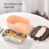 Geschirrssätze Bento-Kisten für thermische Hochwertige Edelstahl-Liner-Lunchbehälter Kinder Leckerd Microwave (Pink)