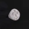 Aangepaste sterling zilveren S925 mode sieraden kruisontwerp Moisssnaite Cubaanse ring ijs uit vvs diamant hiphop cross ring