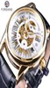 ForsiNing Watch Official exclusif Limited Men Golden Tezel Geuthesine Leather Celens Mens Automatic Skeleton Watch Top Brand Luxu4631935