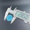 Kits 28.5MM Diameter Watch Dial BlueGreen Luminous Dial for NH35/M8215/E2824 Watch Movement Accessories