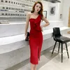 Casual Dresses High-End Women One-Shoulder Ruffle Elegant Brand Dress Summer Sexy Party Bodycon Office Sheath Midi Vintage Chic