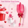 Rose Toy for Women High-Frekven Tongue Slicking G-Spot Clitoral Rose Vibrator, Nipples Clitoris Massager Tongue Licker Stimulator, vuxna sexleksaker för kvinnliga par