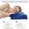 Oreiller à mémoire de mousse litière en forme de sommeil cervical ergonomique confortable protection du cou papillon