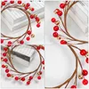 Dekorativa blommor 6 PCS Berry Candlestick Wreath Christmas Ring Xmas Artificial Decor The Wreaths For Ytter Door Decorations