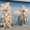 Reed Pampas Grass Rose Wedding Backdrop Arch Decor Floral Arrangement Event Party Stage Props Floor Flower Ball Window Display 240328