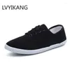 Fitness Shoes LVYIKANG 2024 Women Canvas Breathable Fashion Brand Flat Woman Sneakers White Plus Size 35-42 XH15