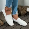 Casual schoenen 2024 voor vrouwen slip op flats herfst vierkant teen stevige kleur ademende vrouwelijke flat office dames