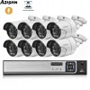 System AZISHN 8CH POE NVR CCTV System Kit Face recognition H.265 5MP Audio Recording Weatherproof IP Camera Security Surveillance Set