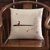 Pillow Chinese Ink Landscape Cover Tea Room Zen Calligraphy And Painting Backrest Living Sofa