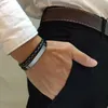 Charmearmbänder und modisches mehrschichtiges Lederarmband für Männer Frauen Edelstahl Casual Personalisiert