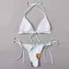 Kobiety Symproar Summer Sexy Pineapple Print bikini zestaw żeński mikro brazylijski bikini swobodny cienki, szczupły plażowe odzież 2024