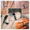 Anelli a grappolo Huitan Interesse speciale Black Stone Wedding Anello nuziale Anello abbagliante Zircone Delicato Regalo di alta qualità Femmina classica