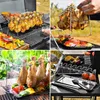 Tools Chicken Leg Wing Grill Rack 14 Slots BBQ Trumpinnar Rostfritt stål roststativ för rökare eller ugnsfikbar