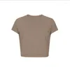 T-shirts pour femmes 7 couleurs 2024 Tank-feel nue Tissu de grande qualité Slim Fit Sport Shirt Femme Femmes Couchés Couchés