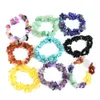 Tiktok Live Natural Colorful Crystal Oregelbundet krossat Stone Dubbelskikt Vävt Cross Elastic Bracele Justerbar för kvinnor Charms