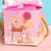 Presentförpackning söt tecknad djur godislåda för barn födelsedag väska pojke flicka baby dusch favorit kön avslöjar lådor s