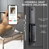 Lås Tuya WiFi -appen Remote Unlock med kamera fingeravtryck IC -kortlösenord Nyckel helt automatisk biometrisk elektronisk smart dörrlås