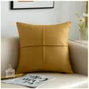 Pillow Leathaire Case Sofa Covers For Office Living Room Decorative Suqare Candy Color Soft Cozy Throw Pillowcase